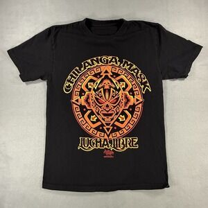 Chilanga Mask Lucha Libre‎ Mask Black T-Shirt Medium Libre Aztec